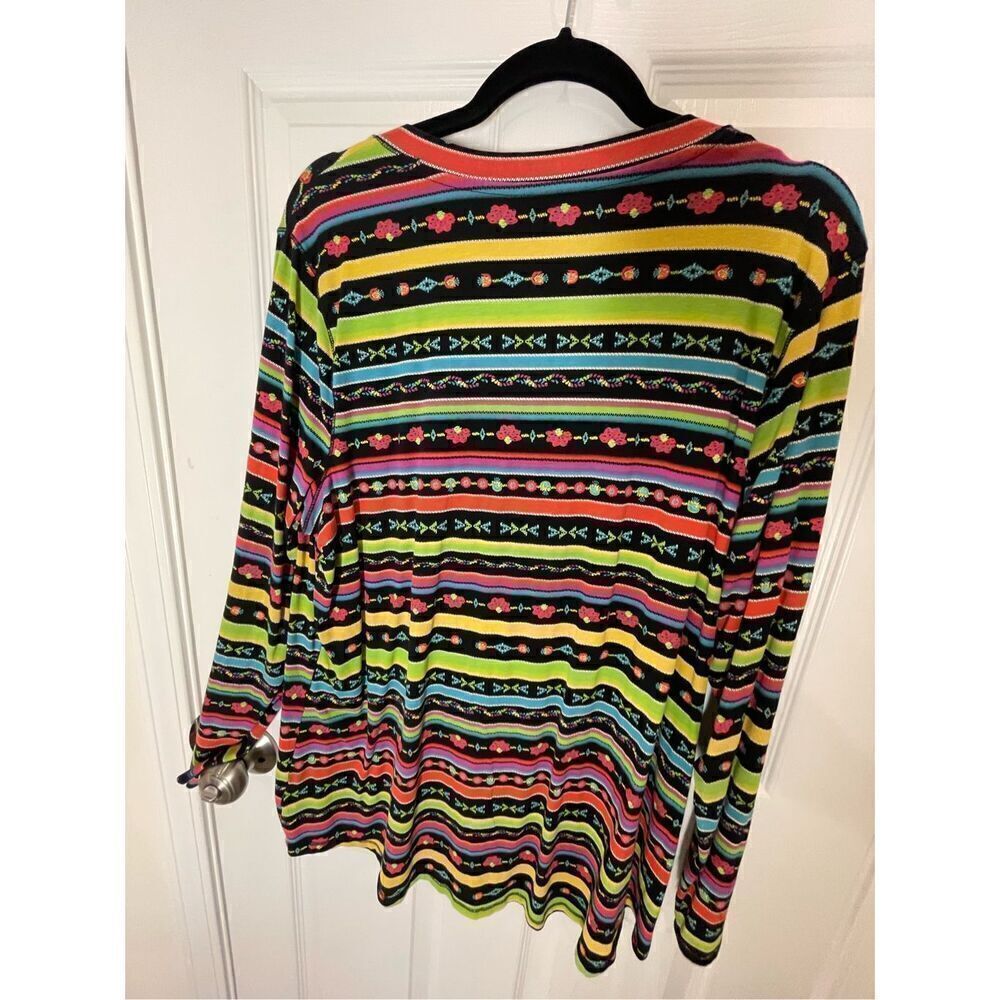 Relativity women’s 2X long sleeve colorful blouse - Picture 2 of 6